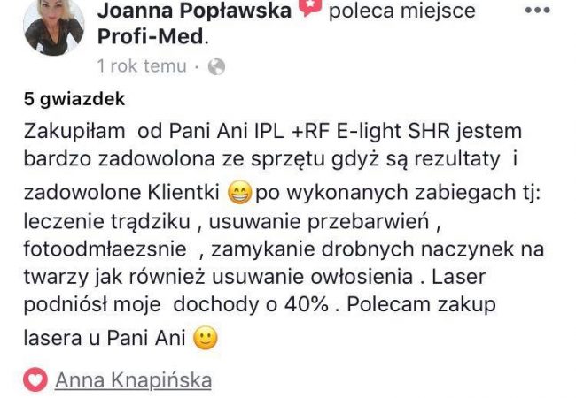 Opinia o E-Light SHR Joanna Popławska